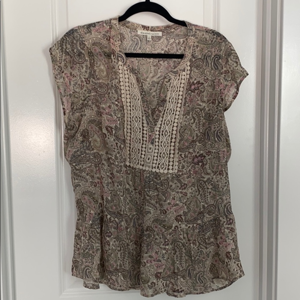 Daniel Rainn paisley peplum blouse